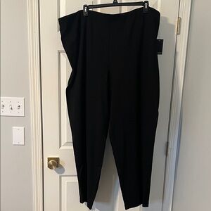 Eloquii Classic Black Women's Front Slit Straight Leg Trousers